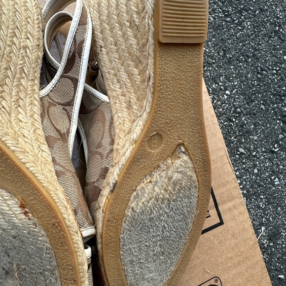 Coach Kara Signature Wedge Espadrille Sandals. Sz 8 - Picture 7 of 9